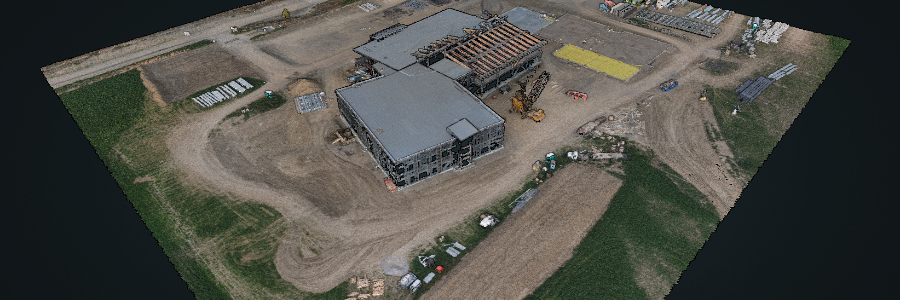 3D point-cloud model of a commercial building site
