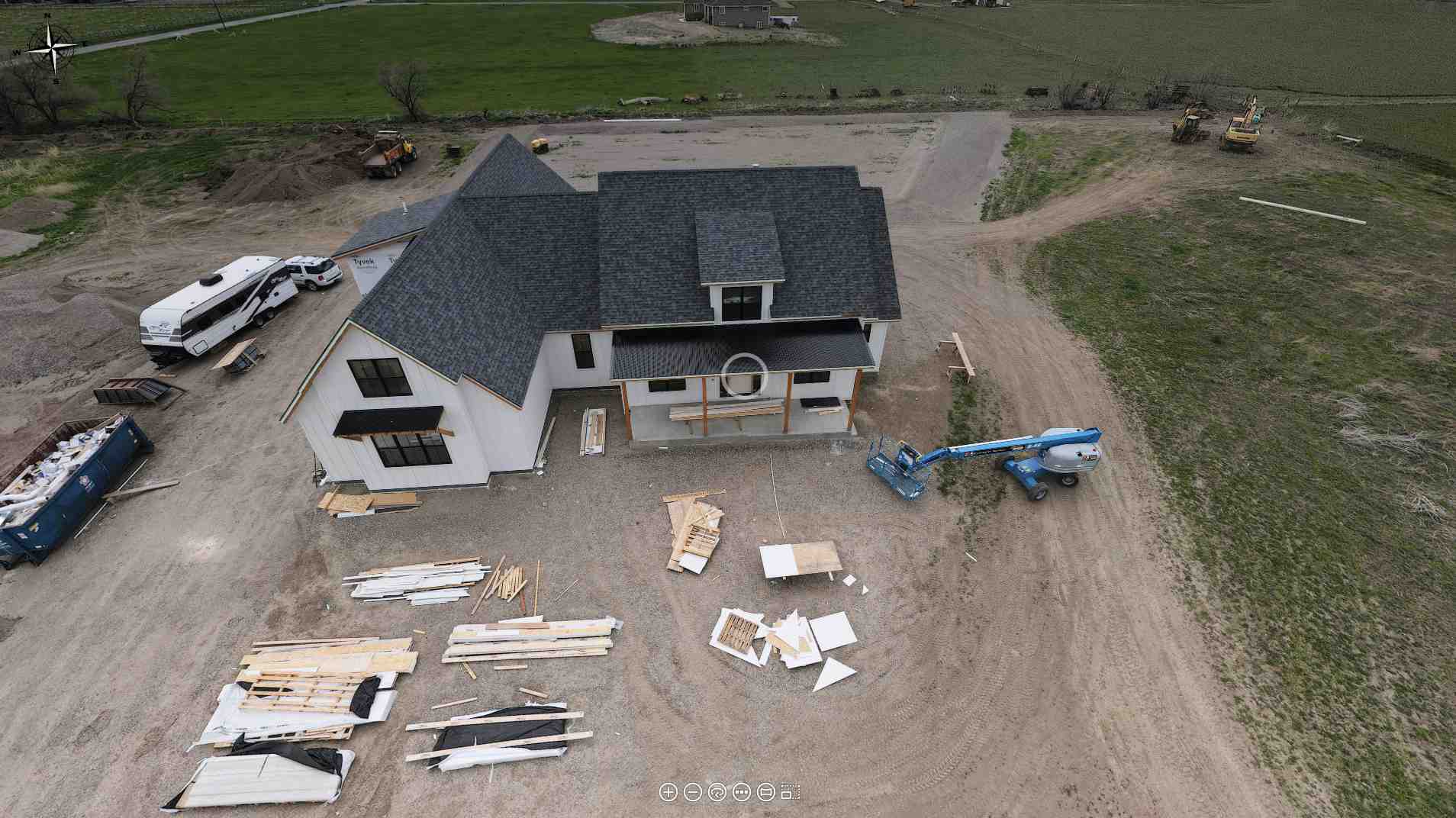 Drone photo of a new home under construction